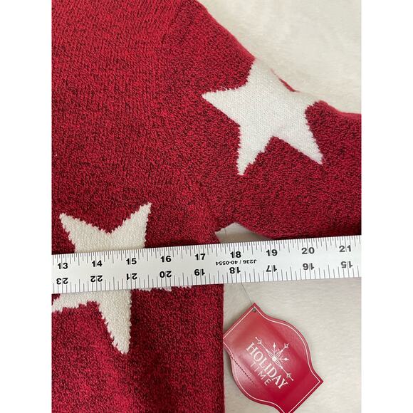 Holiday Time Christmas star sequin pullover sweater womens small 0612 - Picture 7 of 7